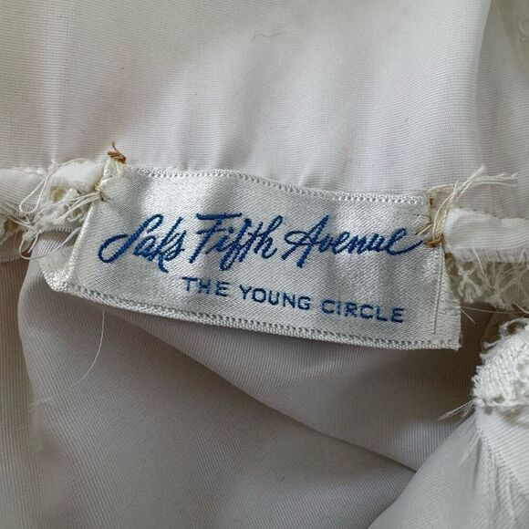 Vintage Saks Fifth Ave 60’s White Lace Pink Bows Dress - Picture 8 of 8